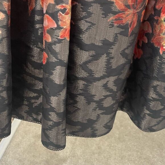 Adrianna Papell Black and Red Floral Midi Dress - Picture 4 of 5